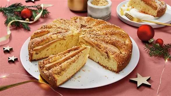 Bożonarodzeniowe ciasto gruszkowo-marcepanowe