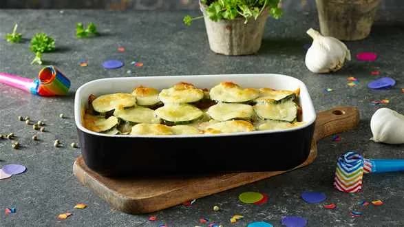 Zapiekanka z makaronem i kabanosami